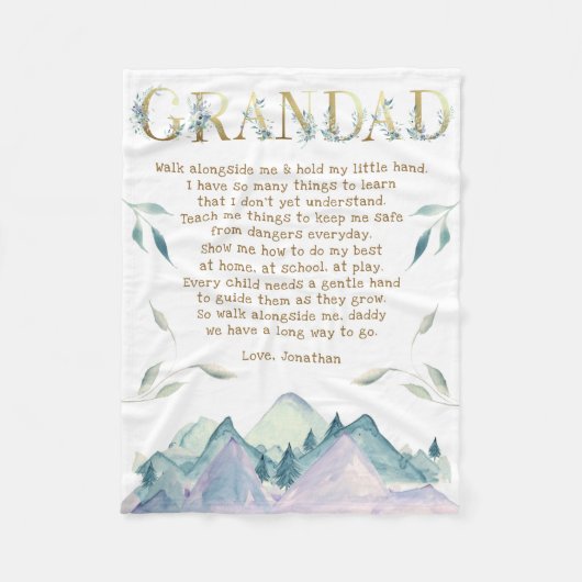 Neues Opa-Gedicht aus Grandchild Fleece Blanket (Vorderseite)