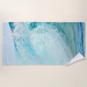Neues Ozeanblau-Wellenbrechen Strandtuch (Vorderseite)