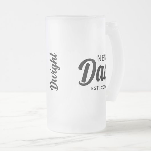 Neues Papa Black Script Personalisiert Mattglas Bierglas (VorderseiteRechts)