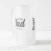 Neues Papa Black Script Personalisiert Mattglas Bierglas (Vorderseite Links)
