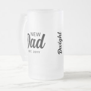 Neues Papa Black Script Personalisiert Mattglas Bierglas