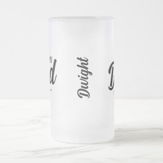 Neues Papa Black Script Personalisiert Mattglas Bierglas (Mittel)