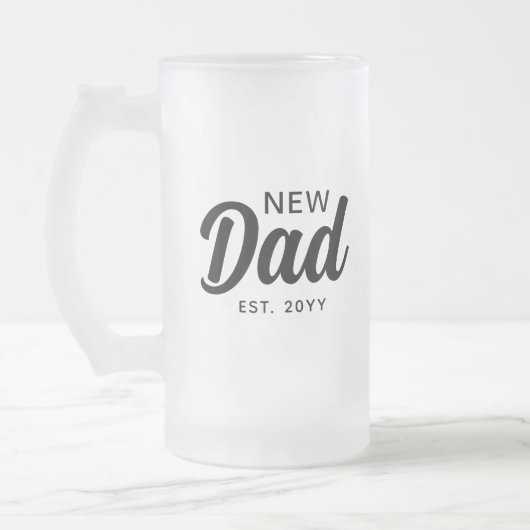 Neues Papa Black Script Personalisiert Mattglas Bierglas (Links)