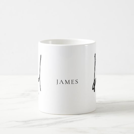 Neues Papa Est Datum Name Skript Kaffeetasse (Mittel)