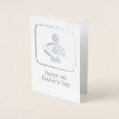 Neues Papa Fütternd Baby - Benutzerdefinierter Tex Folienkarte (Vorderseite)