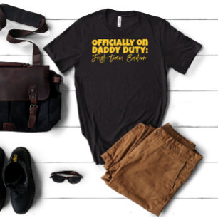 Neues Papa-Geschenk Ironisches Motto gelber Buchst T-Shirt