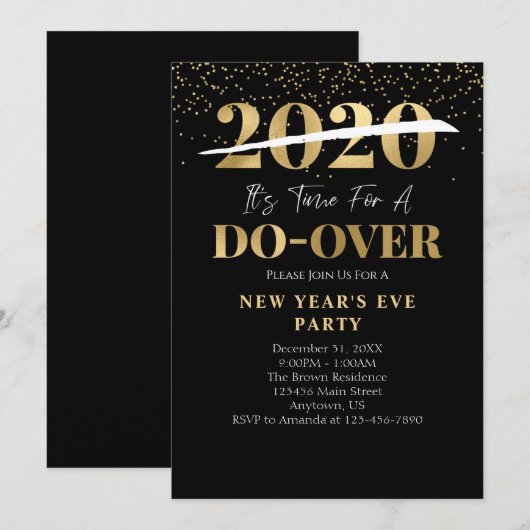 Neues Party 2020 Einladung (Vorne/Hinten)