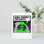 neues Party Alien Einladung (Stehend Vorderseite)