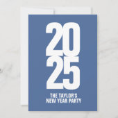 Neues Party oder Ereignis Typografisch blau weiß Einladung (Vorderseite)