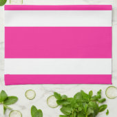 Neues Pink-u. Weiß-Streifen-Geschirrtuch-Geschenk Handtuch (Gefaltet)