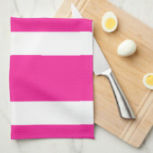 Neues Pink-u. Weiß-Streifen-Geschirrtuch-Geschenk Handtuch (Viertel Falte)