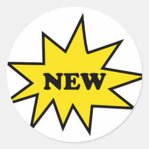 Neues Produktsymbol Runder Aufkleber