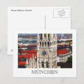 Neues Rathaus, Münchner Postkarte (Vorne/Hinten)