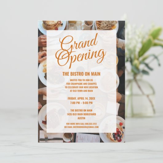 Neues Restaurant Grand Opening| Bistro Einladung (Stehend Vorderseite)