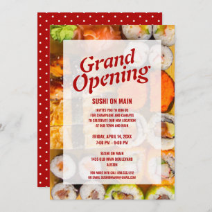 Neues Restaurant Grand Opening  Sushi Seafood Einladung