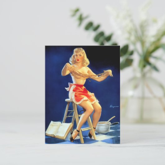 Neues Rezept-Button Postkarte (Stehend Vorderseite)