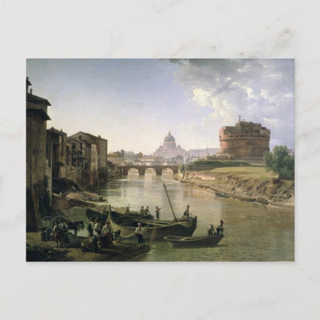 Neues Rom mit Castel Sant'Angelo Postkarte (Vorderseite)