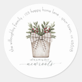 Neues Roots-neues Adressetikett Runder Aufkleber