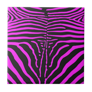 Neues rosa Schwarz Zebra Print-Zubehör - anpassen Fliese
