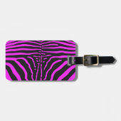 Neues rosa Schwarz Zebra Print-Zubehör - anpassen Gepäckanhänger (Vorderseite horizontal)