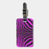 Neues rosa Schwarz Zebra Print-Zubehör - anpassen Gepäckanhänger (Vorderseite vertikal)