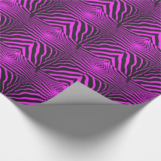 Neues rosa Schwarz Zebra Print-Zubehör - anpassen Geschenkpapier (Ecke)