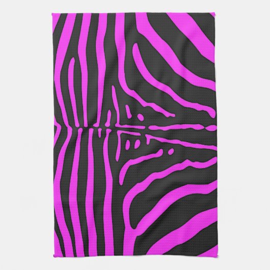 Neues rosa Schwarz Zebra Print-Zubehör - anpassen Geschirrtuch (Vertikal)