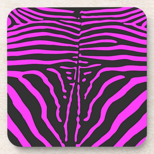 Neues rosa Schwarz Zebra Print-Zubehör - anpassen Getränkeuntersetzer (Vorderseite)