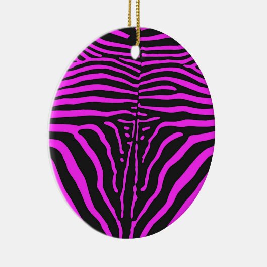 Neues rosa Schwarz Zebra Print-Zubehör - anpassen Keramik Ornament (Rechts)