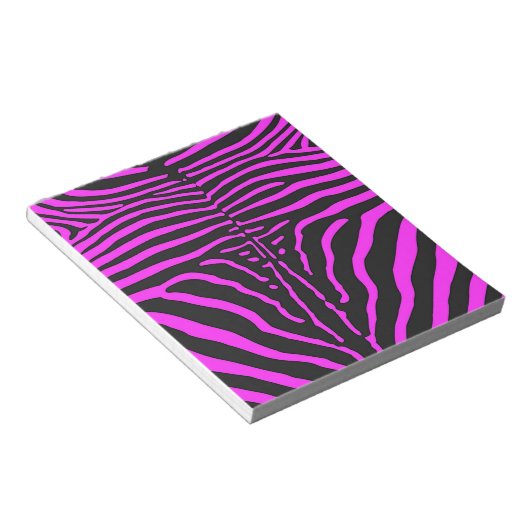 Neues rosa Schwarz Zebra Print-Zubehör - anpassen Notizblock (angewinkelt)
