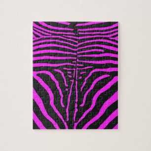 Neues rosa Schwarz Zebra Print-Zubehör - anpassen Puzzle