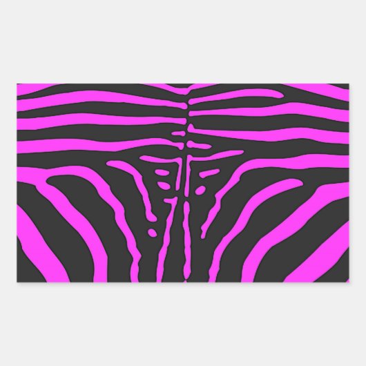 Neues rosa Schwarz Zebra Print-Zubehör - anpassen Rechteckiger Aufkleber (Vorderseite)
