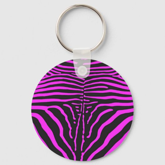 Neues rosa Schwarz Zebra Print-Zubehör - anpassen Schlüsselanhänger (Vorderseite)