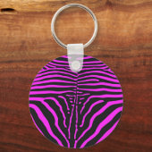 Neues rosa Schwarz Zebra Print-Zubehör - anpassen Schlüsselanhänger (Vorderseite)