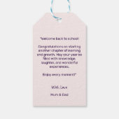 Neues Schuljahr, neue Abenteuer Geschenkanhänger (Rückseite)