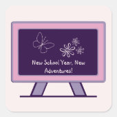 Neues Schuljahr, neue Abenteuer zurück zur Schule Quadratischer Aufkleber (Vorderseite)