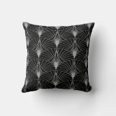 Neues Schwarz-Silver-Déco Kissen (Rückseite)