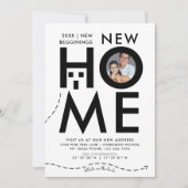 Neues Schwarz-Weiß-Haus - Neue Adresskarte Einladung (Vorderseite)