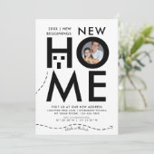 Neues Schwarz-Weiß-Haus - Neue Adresskarte Einladung (Stehend Vorderseite)