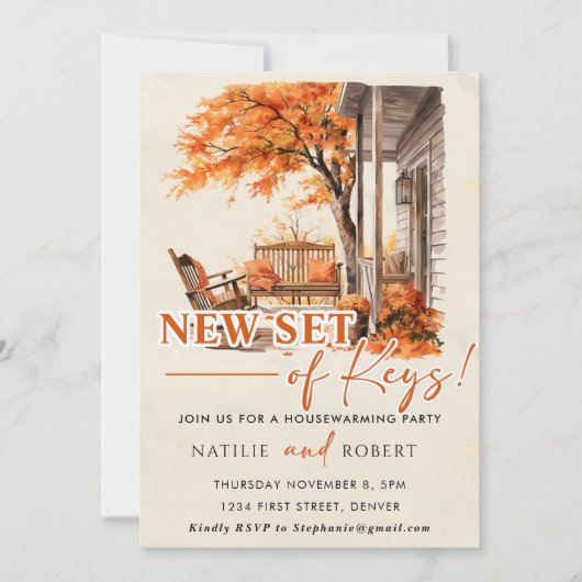Neues Set für das Party der Keys Housewarming Einladung (Vorderseite)
