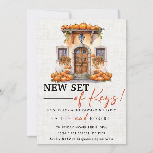 Neues Set für das Party der Keys Housewarming Einladung (Vorderseite)