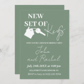 Neues Set Keys Moderne Wohnungsaufwärmung Party gr Einladung (Vorne/Hinten)