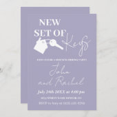 Neues Set Keys Modernes Party für die Haushaltserw Einladung (Vorne/Hinten)