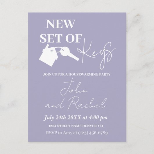 Neues Set Keys Modernes Party für die Haushaltserw Postkarte (Vorderseite)
