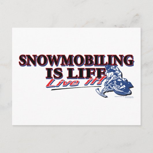 NEUES SNOWMOBILING-IS-LIFE POSTKARTE (Vorderseite)