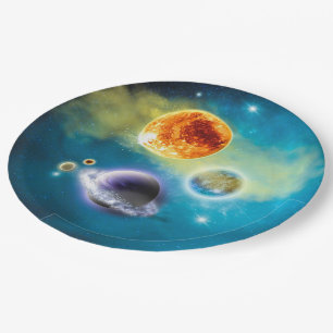 Neues Solarsystem Pappteller