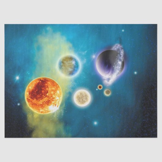 Neues Sonnensystem Seidenpapier (Vorderseite)