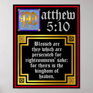 Neues Testament Matthew 5 10 Beatitudes-Kontingent Poster
