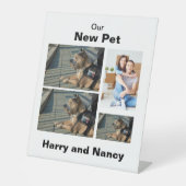 Neues Tier benutzerdefiniert 4 FotoCollage Sockelschild (Vorderseite)