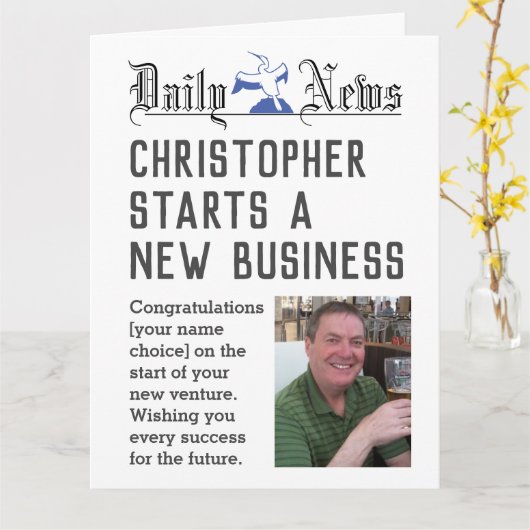 Neues Unternehmen - Neue Visitenkarte starten Karte (Gelbe Blume)